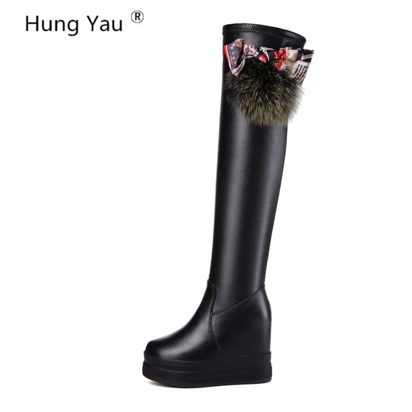 hung yau fashion pu leather over knee boots women internal increase elastic stretch thick heel thigh high winter boots size 4-8, Black
hung yau fashion pu leather over knee boots women internal increase elastic stretch thick heel thigh high winter boots size 4-8, Black