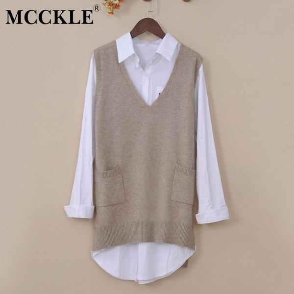 mcckle autumn women cashmere knitted sweater vests 2018 v neck casual loose solid vest female pockets waistcoat pullover, White;black
mcckle autumn women cashmere knitted sweater vests 2018 v neck casual loose solid vest female pockets waistcoat pullover, White;black