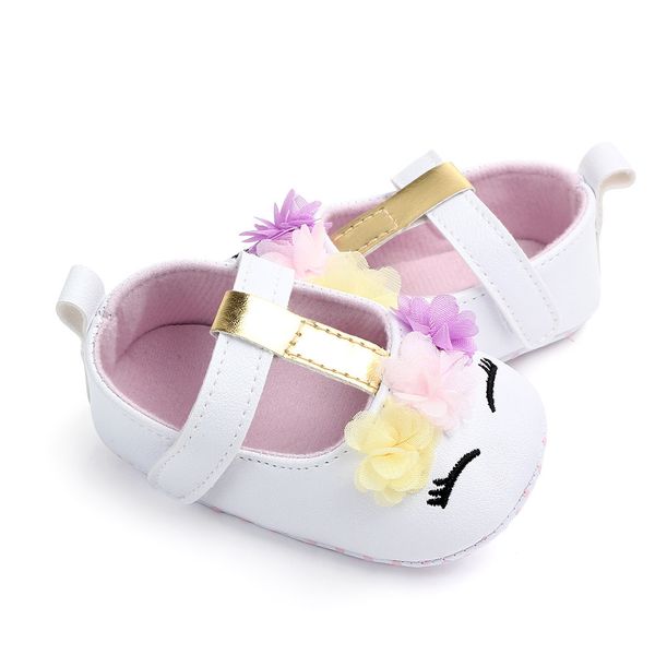 

Toddler Baby Girls Flower Unicorn Shoes PU Leather Shoes Soft Sole Crib Shoes Spring Autumn First Walkers 0-18M, Pink