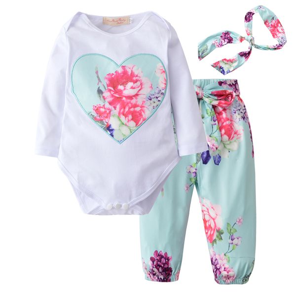 3pcs newborn infant baby girls clothes set bodysuist long sleeve floral pants headbands outfits baby girl clothing sets, White
3pcs newborn infant baby girls clothes set bodysuist long sleeve floral pants headbands outfits baby girl clothing sets, White