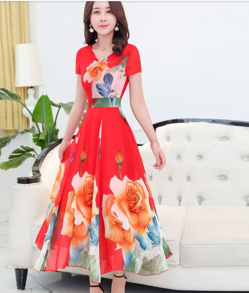 2018 new style summer short sleeves fashion printing chiffon beach long dress woman dress, Black;gray
2018 new style summer short sleeves fashion printing chiffon beach long dress woman dress, Black;gray