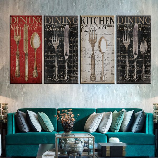 4pcs canvas painting knife and fork art print hd poster wall decoration home decor for kitchen restaurant room unframed
4pcs canvas painting knife and fork art print hd poster wall decoration home decor for kitchen restaurant room unframed