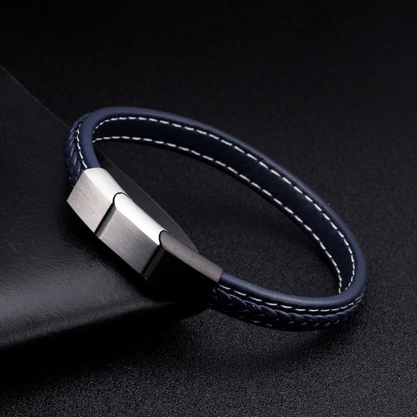 so cool braided chain link bracelets men women blue genuine leather wristband bangles male sporty cuff charm bracelets, Golden;silver
so cool braided chain link bracelets men women blue genuine leather wristband bangles male sporty cuff charm bracelets, Golden;silver