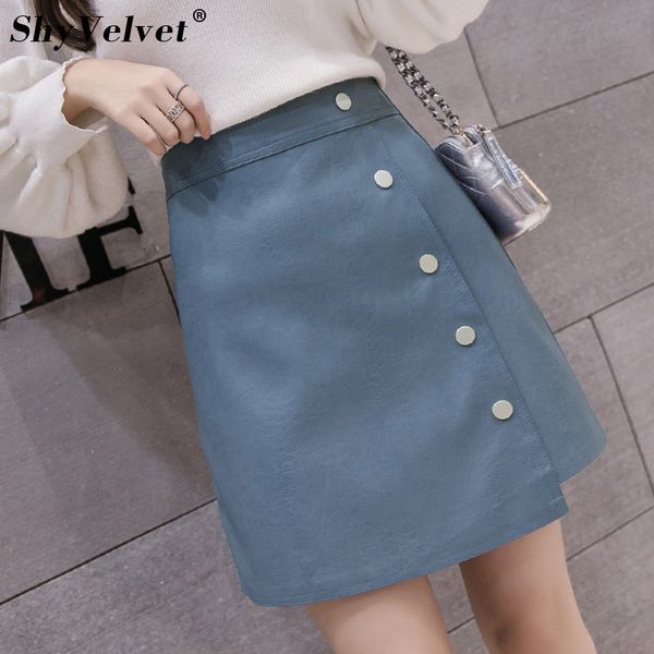 skirts high waist mini skirt women pu leather irregualr autumn winter a-line saias korean style faldas buttons blue green khaki, Black
skirts high waist mini skirt women pu leather irregualr autumn winter a-line saias korean style faldas buttons blue green khaki, Black