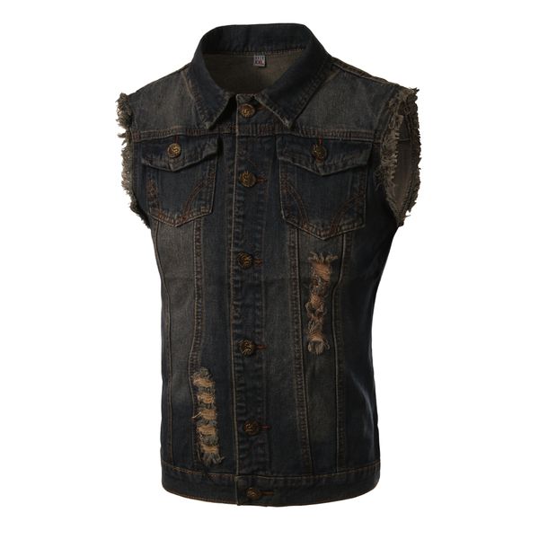 new vest men spring fashion design mens slim fit denim vest male casual brand sleeveless jean men colete jeans masculino, Black;white
new vest men spring fashion design mens slim fit denim vest male casual brand sleeveless jean men colete jeans masculino, Black;white