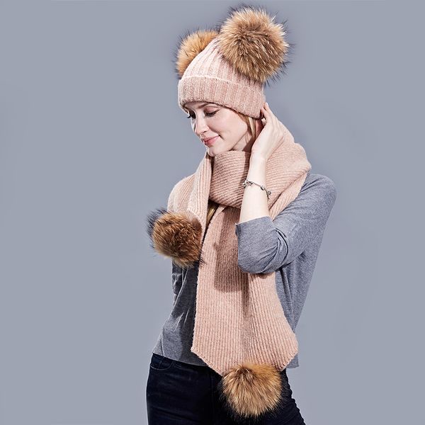 nibesser autumn winter parent-child fur pompon hat and scarf set women crochet knitted wool beanies caps hats with natural fur, Blue;gray
nibesser autumn winter parent-child fur pompon hat and scarf set women crochet knitted wool beanies caps hats with natural fur, Blue;gray