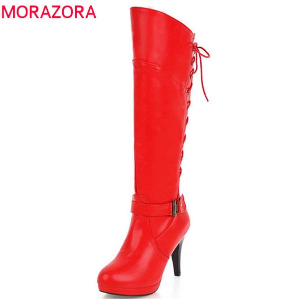 morazora 2018 wholesale big size 33-48 knee high boots women round toe zip cross tied autumn winter boots stiletto heels shoes, Black
morazora 2018 wholesale big size 33-48 knee high boots women round toe zip cross tied autumn winter boots stiletto heels shoes, Black