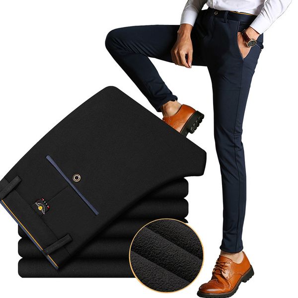 winter men casual pants with velvet thicken business youth male elastic trousers fleece slim long suits pants men's clothing, Black
winter men casual pants with velvet thicken business youth male elastic trousers fleece slim long suits pants men's clothing, Black