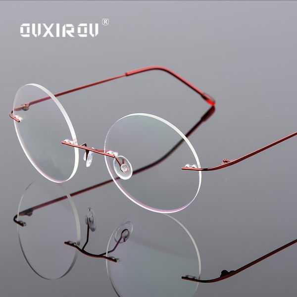 lightweight rimless glasses frame memory titanium alloy eyeglasses women men round myopia optical glasses frames brand s10, Silver 
lightweight rimless glasses frame memory titanium alloy eyeglasses women men round myopia optical glasses frames brand s10, Silver