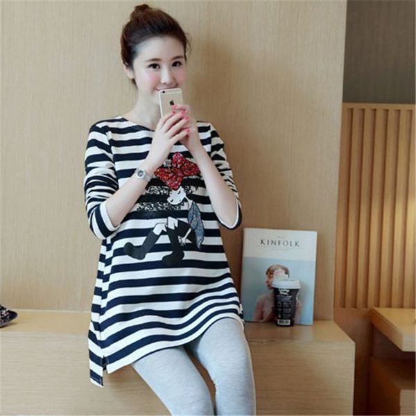 spring pregnant women fashion loose o neck long sleeve 3d cartoon printing long t shirt tees maternity casual striped clothes, White
spring pregnant women fashion loose o neck long sleeve 3d cartoon printing long t shirt tees maternity casual striped clothes, White