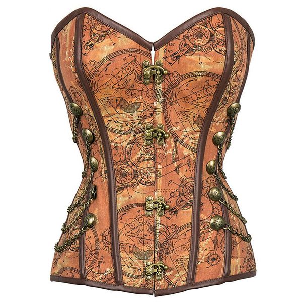 brown vintage print denim corsets and bustiers steel boned steampunk corset plus size gothic clothing corset for women, Black;white
brown vintage print denim corsets and bustiers steel boned steampunk corset plus size gothic clothing corset for women, Black;white