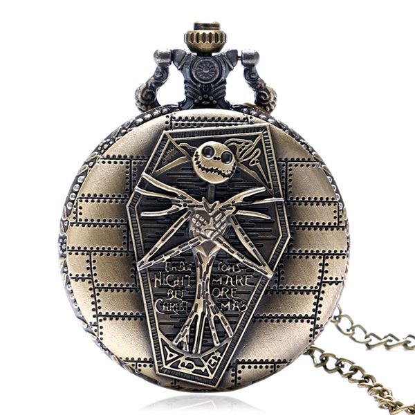 fashion bronzethe nightmare before christmas jack skellington quartz pocket watch necklace chain for men women skull pendant, Slivery;golden
fashion bronzethe nightmare before christmas jack skellington quartz pocket watch necklace chain for men women skull pendant, Slivery;golden