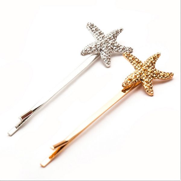 fashion europe simple 1 shape starfish hairpin gold or silver color plated for women hair clip, Golden;silver
fashion europe simple 1 shape starfish hairpin gold or silver color plated for women hair clip, Golden;silver