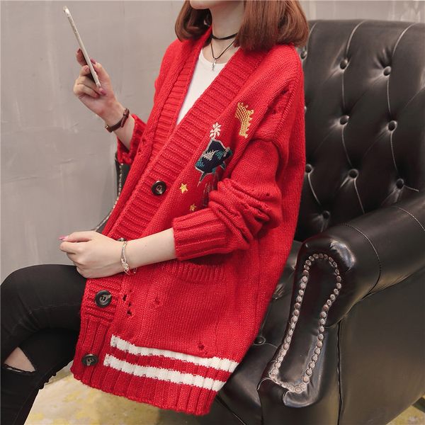 58 (zhong 4 row 2) fall in the new long thickening f3077 sweater dress cardigan coat, White;black
58 (zhong 4 row 2) fall in the new long thickening f3077 sweater dress cardigan coat, White;black