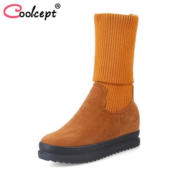 coolcept women's flats snow boots warm thick fur shoes women winter mid calf sock boots fashion shoes party footwear size 34-39, Black
coolcept women's flats snow boots warm thick fur shoes women winter mid calf sock boots fashion shoes party footwear size 34-39, Black