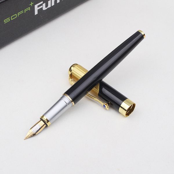 

metal diamond fountain pen high classic iraurita f nib calligraphy ink gold clip luxury black vintage caneta office school 1g814