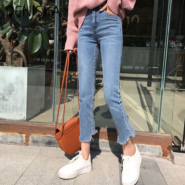 deniska 2018 high waist blue women jeans female spring blue slim thin jeans woman skinny denim bell bottom ankle length pants tr
deniska 2018 high waist blue women jeans female spring blue slim thin jeans woman skinny denim bell bottom ankle length pants tr