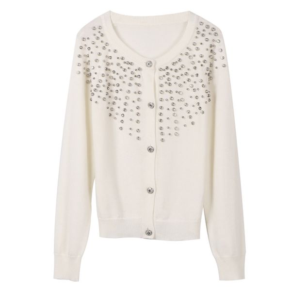 2018 new style black/ white o-collar beads rhinestone women sweater loose knitted long sleeves women cardigans, White;black
2018 new style black/ white o-collar beads rhinestone women sweater loose knitted long sleeves women cardigans, White;black