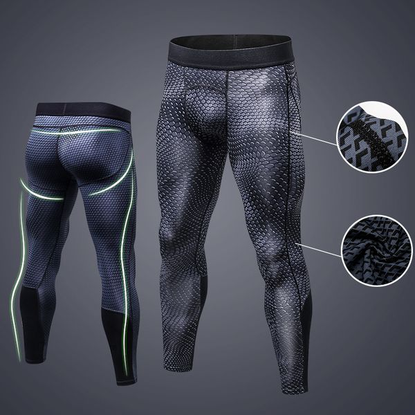 wholesale-yd 2017 men's running pants compression tights quick dry breathable fitness jogging trousers training sport leggings sportswe, Black;blue