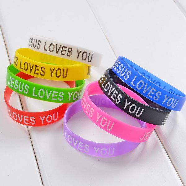 jesus loves you sport silicone bracelet bangle mix colors for children men women jelly glow bracelets 100pcs christmas gift, Black
jesus loves you sport silicone bracelet bangle mix colors for children men women jelly glow bracelets 100pcs christmas gift, Black