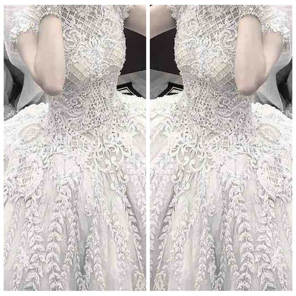 high neck short sleeves ball gown wedding dresses 2021 middle east chapel train bridal gowns dubai luxurious vestidos de novia custom, White
high neck short sleeves ball gown wedding dresses 2021 middle east chapel train bridal gowns dubai luxurious vestidos de novia custom, White
