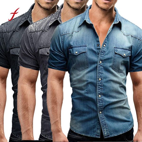 feitong men shirts multi-color plus size m-3xl men's casual slim fit button shirt with pocket short sleeve blouse 2018, White;black
feitong men shirts multi-color plus size m-3xl men's casual slim fit button shirt with pocket short sleeve blouse 2018, White;black