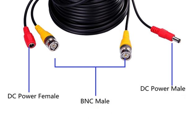

rg58 bnc video dc power security cable for cctv surveillance camera dvr system