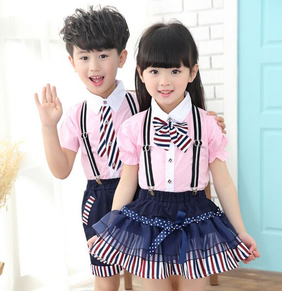 children's clothes boys girls sets bow tie school performance sets for boys girls kids sets shirts+strap pants suits, White
children's clothes boys girls sets bow tie school performance sets for boys girls kids sets shirts+strap pants suits, White