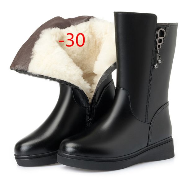 xiuningyan genuine leather wool boots round toe ankle boots for women keep warm winter snow punk platform shoes, Black
xiuningyan genuine leather wool boots round toe ankle boots for women keep warm winter snow punk platform shoes, Black