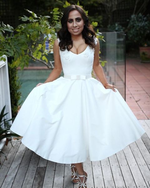 african bridesmaid dresses tea length sash satin scoop wedding guest dress sleeves zipper back bridal gowns formal wear, White;pink
african bridesmaid dresses tea length sash satin scoop wedding guest dress sleeves zipper back bridal gowns formal wear, White;pink