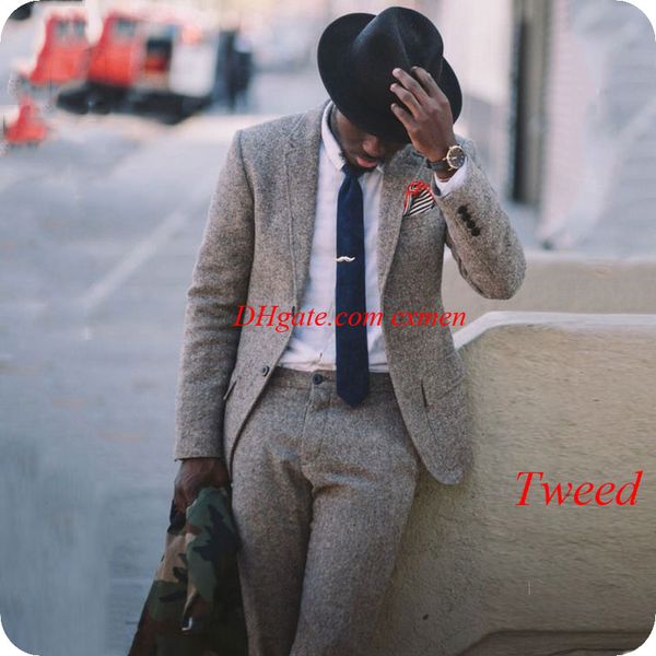 winter grey tweed men suits smoking jacket harringbone sim fit groom tuxedos 2piece jacket pants male blazers terno masculino costume homme
winter grey tweed men suits smoking jacket harringbone sim fit groom tuxedos 2piece jacket pants male blazers terno masculino costume homme