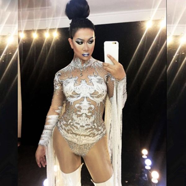 tassels white crystals bodysuit female costumes nightclub bar jumpsuits rhinestones outfit performance singer dj show, Black;red
tassels white crystals bodysuit female costumes nightclub bar jumpsuits rhinestones outfit performance singer dj show, Black;red