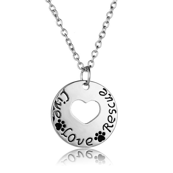 live love rescue pet adoption pendant necklace hand stamped pet paw print cat dog lover keychains, Silver
live love rescue pet adoption pendant necklace hand stamped pet paw print cat dog lover keychains, Silver