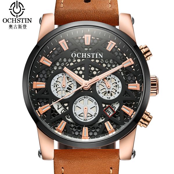 ochstin band leather sports men's watch reticular hollow out male hour date waterproof skeleton quartz wrist watch 2018, Slivery;brown
ochstin band leather sports men's watch reticular hollow out male hour date waterproof skeleton quartz wrist watch 2018, Slivery;brown