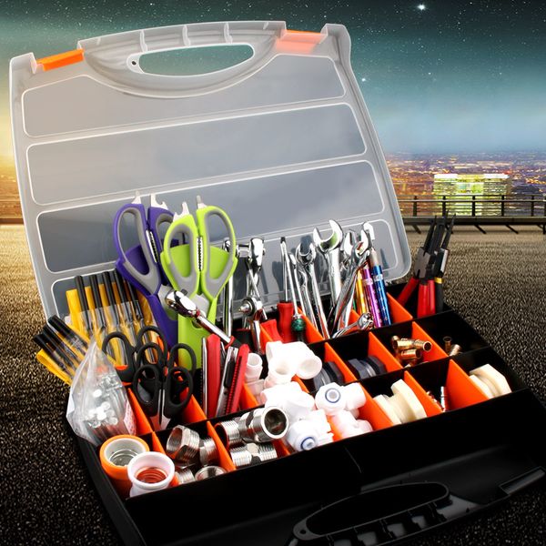 high-quality plastic portable toolbox parts box screw storage box electronic components hand tool suitcase
high-quality plastic portable toolbox parts box screw storage box electronic components hand tool suitcase