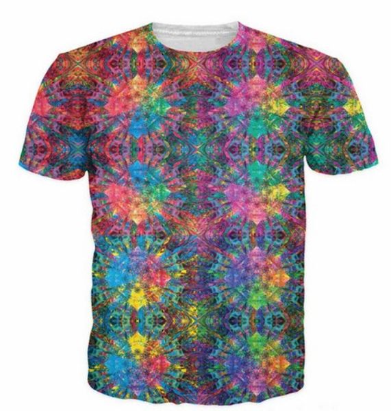 

flashbacks t-shirt colorful psychedelic 3d print t shirt summer style hipster street tees women/men short sleeves s-xxxxxxl u195, White;black