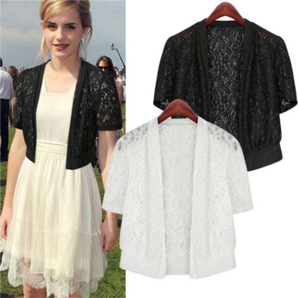 fashion women summer floral shawl short sleeve plus casual blouse hot, White