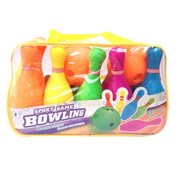 children plastic bowling set emulational sport toy with small-size handbag package - colorful
children plastic bowling set emulational sport toy with small-size handbag package - colorful