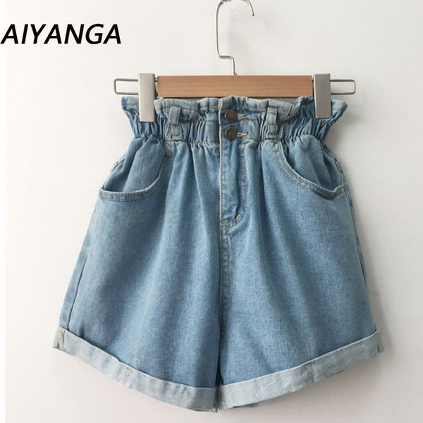 2018 summer high waist denim shorts women casual loose ladies fashion roll up hem elastic waist pocket blue white jeans female, White;black
2018 summer high waist denim shorts women casual loose ladies fashion roll up hem elastic waist pocket blue white jeans female, White;black