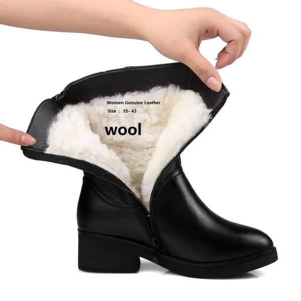 large size 25-62 wool genuine leather women boots, fur one thick warm snow boots warm female boots, Black
large size 25-62 wool genuine leather women boots, fur one thick warm snow boots warm female boots, Black