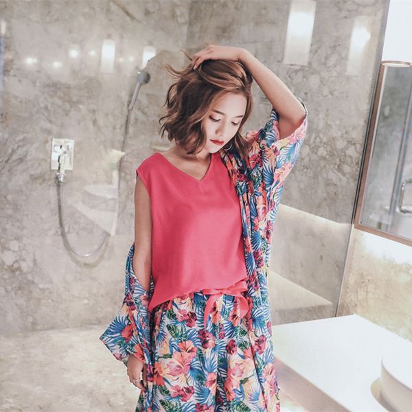 women pajamas sets 2018 autumn lady long sleeve three pieces pyjama suit girls sweet cute floral printed sleepwear home clothing, Black;red
women pajamas sets 2018 autumn lady long sleeve three pieces pyjama suit girls sweet cute floral printed sleepwear home clothing, Black;red
