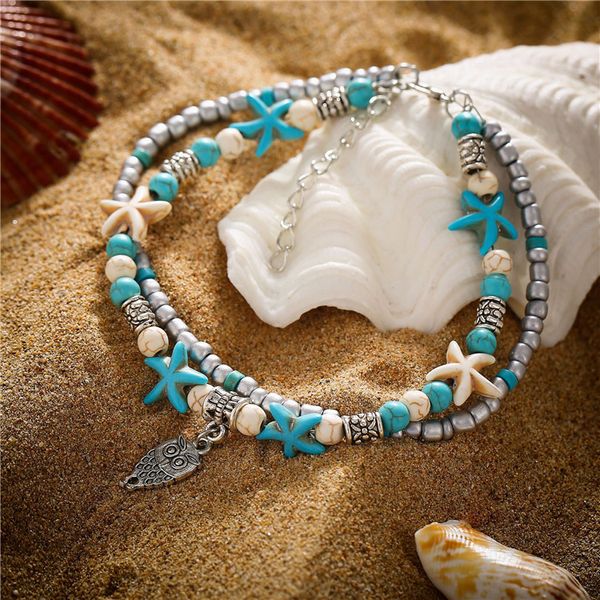 summer anklet chains tassel anklet double layer ethnic for women girl bohemian elephant turquoise owl heart anklet jewelry blue color, Red;blue 
summer anklet chains tassel anklet double layer ethnic for women girl bohemian elephant turquoise owl heart anklet jewelry blue color, Red;blue