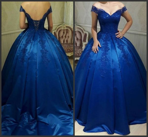 new royal blue ball gown evening dresses off shoulder appliques beaded satin corset backless prom dresses quinceanera dresses sweet 16 gowns, Black;red
new royal blue ball gown evening dresses off shoulder appliques beaded satin corset backless prom dresses quinceanera dresses sweet 16 gowns, Black;red