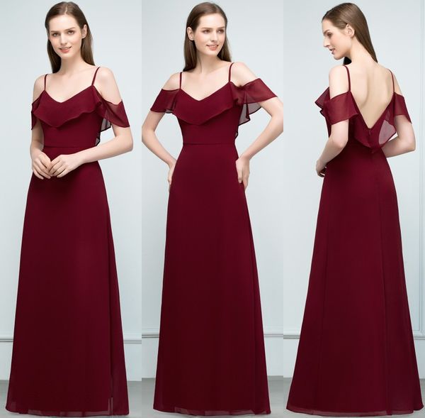 2018 new burgundy bridesmaid dresses a line spaghetti backless chiffon long beach wedding guests evening party dress maid of honor gowns 804, White;pink
2018 new burgundy bridesmaid dresses a line spaghetti backless chiffon long beach wedding guests evening party dress maid of honor gowns 804, White;pink