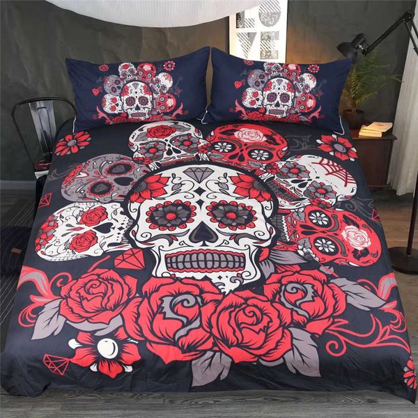 custom made digital printing 3d skull bedding sets flowers sugar skull duvet cover with pillowcase king size bedclothes
custom made digital printing 3d skull bedding sets flowers sugar skull duvet cover with pillowcase king size bedclothes