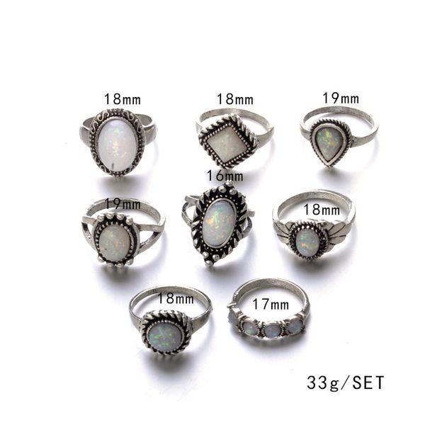 fashion 8 pieces/set vintage ring set luminous round love diamond crystal agate ring with side stones jewelry for women, Silver
fashion 8 pieces/set vintage ring set luminous round love diamond crystal agate ring with side stones jewelry for women, Silver