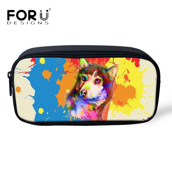 Forudesigns 2018 Colorful 3d Husky Pug Dog Makeup Bags For Girls Student Mini Storage Pen Bag School Office Supplies Stationery