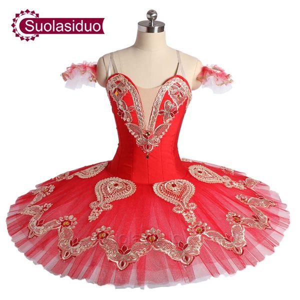 

red professional ballet tutu stage wear performance dancewear grils ballet dance competition costumes children ballet skirt apperal, Black;red