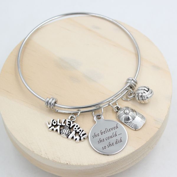 wholesale stainless steel bracelet wire adjustable expandble bangle sport volleyball mom charm bracele for women jewelry gifts, Golden;silver
wholesale stainless steel bracelet wire adjustable expandble bangle sport volleyball mom charm bracele for women jewelry gifts, Golden;silver