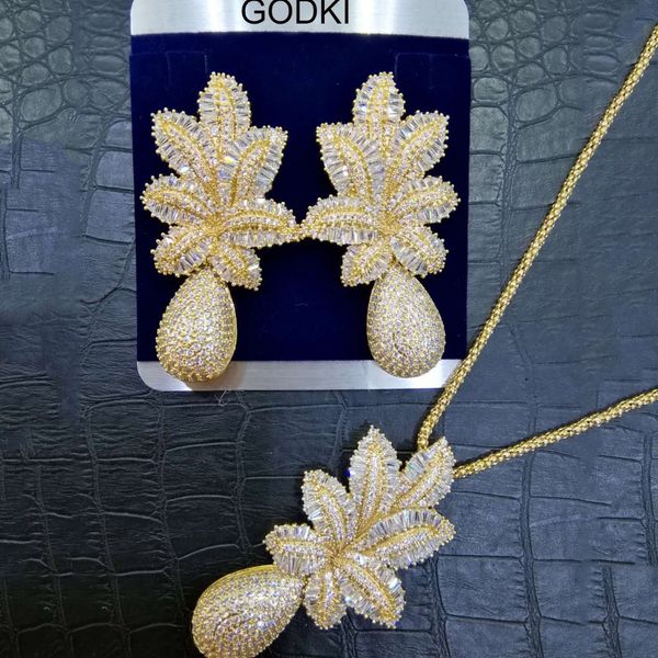 godki exclusive 3 tone leaves flower luxury women wedding naija bridal cubic zirconia necklace earring dubai high jewelry set, Silver
godki exclusive 3 tone leaves flower luxury women wedding naija bridal cubic zirconia necklace earring dubai high jewelry set, Silver